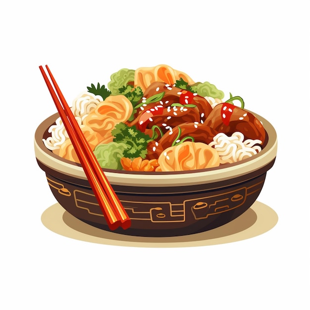 Vector coreano menú de ilustración asiática conjunto restaurante tradicional cocina de comida coreana comida