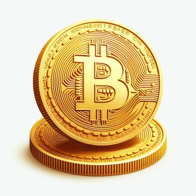 vector criptomoneda bitcoin monedas de oro aisladas en blanco