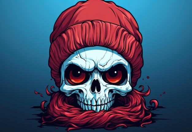 vector_cute_skull_caps_cartoon_illustration