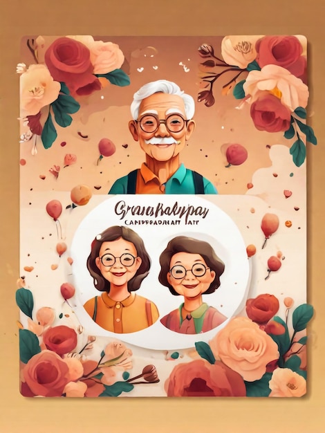 Foto vector de avós ilustração dia de los abuelos