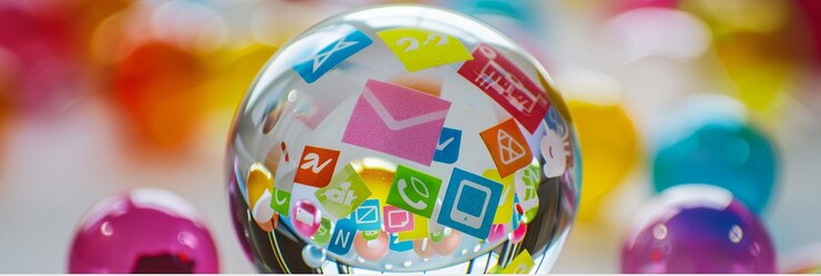 Foto vector de bola de etiqueta de contato colorido