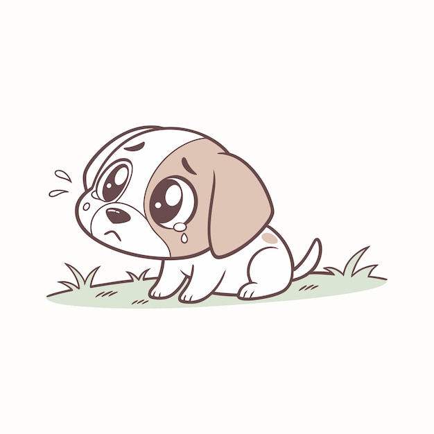 Vector de bulldog kawaii