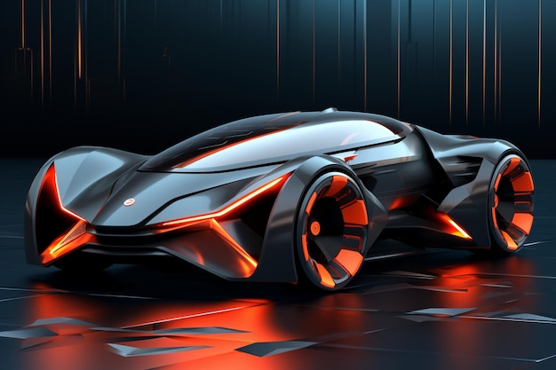 Vector de carro com fundo futuro