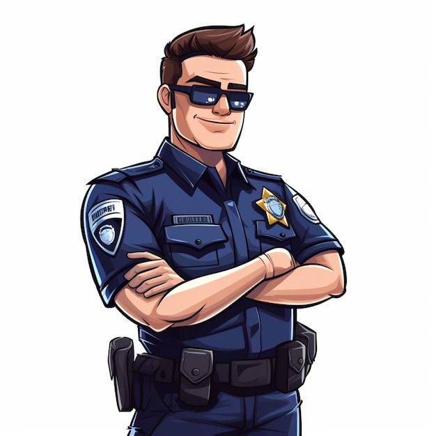 Foto vector de desenhos animados de policiais