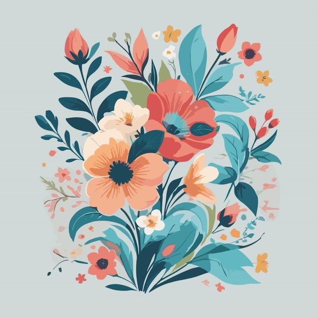 Foto vector de design floral em fundo branco