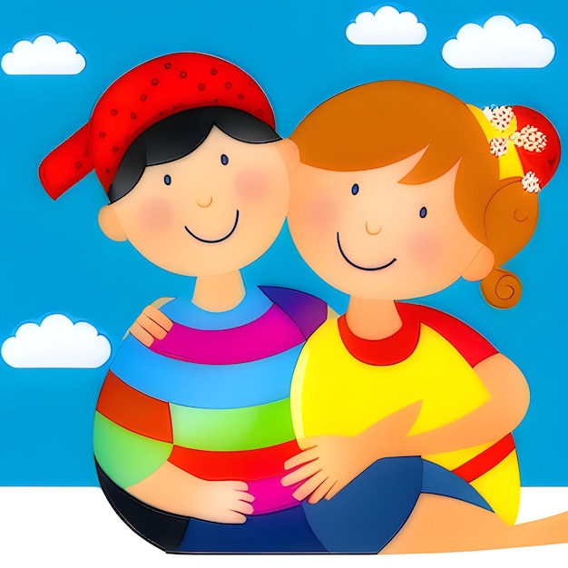 Foto vector de dia feliz das crianças ilustração de happy kids