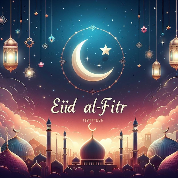 Vector de Eid Mubarak post para o dia do Eid