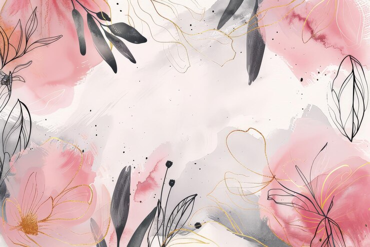 Vector de fundo de arte abstrata Papel de parede de estilo minimalista de luxo com flor de arte de linha dourada e botânica