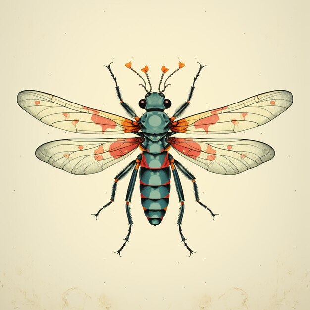 Vector de ilustração de insetos coloridos em fundo claro