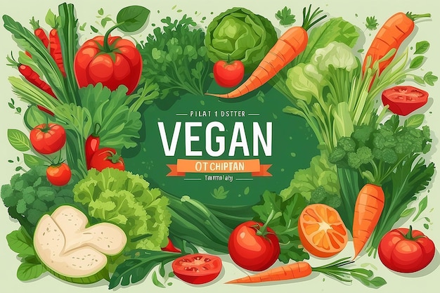 Vector de Ilustração do Dia Mundial Vegano