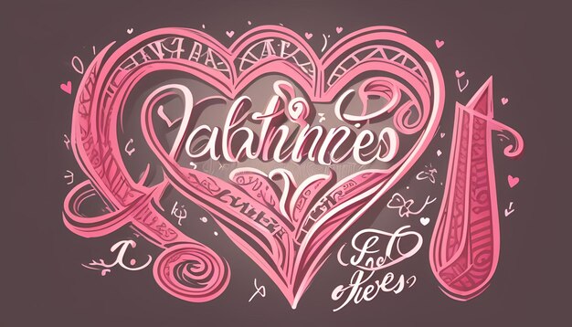 Foto vector de letras à mão de valentines