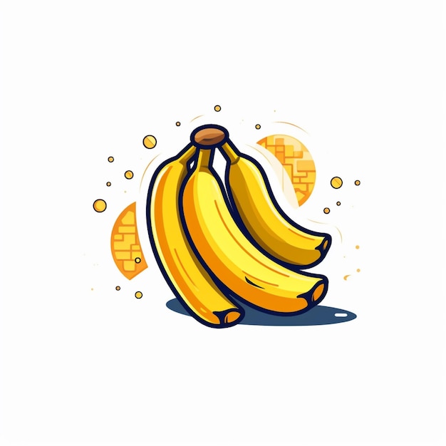 Vector de logotipo de banana de fundo branco de cor plana