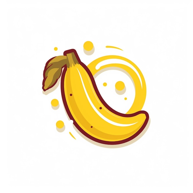 Foto vector de logotipo de banana de fundo branco de cor plana