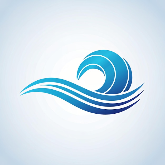 Vector de logotipo minimalista e plano de ondas