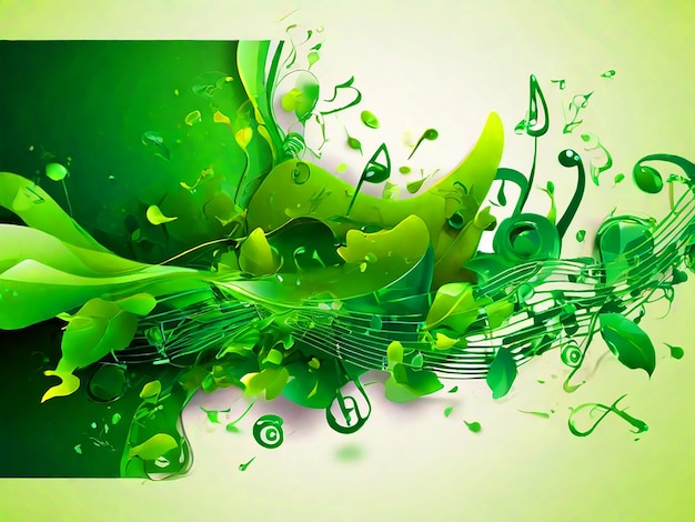 Foto vector de música legal, elegante, alta resolução, fundo verde hd