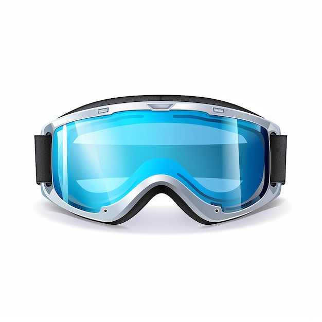 Foto vector de óculos de esqui de vidro de inverno isolado em branco