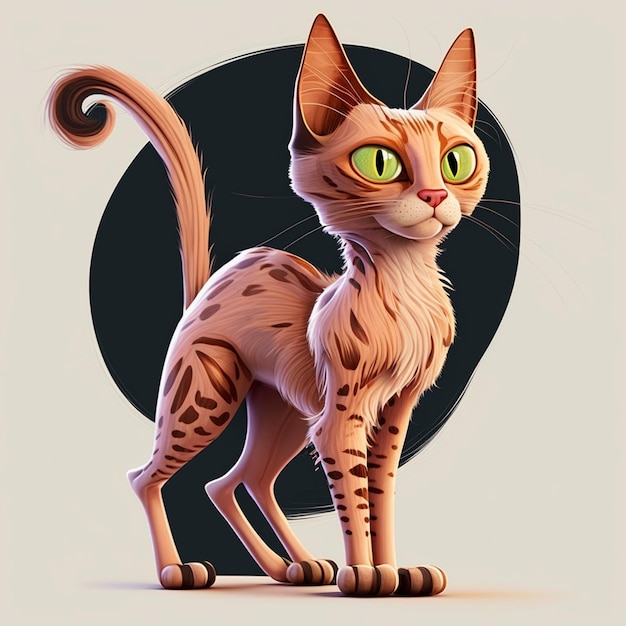 Foto vector de personagens de desenho animado de corpo inteiro de gato