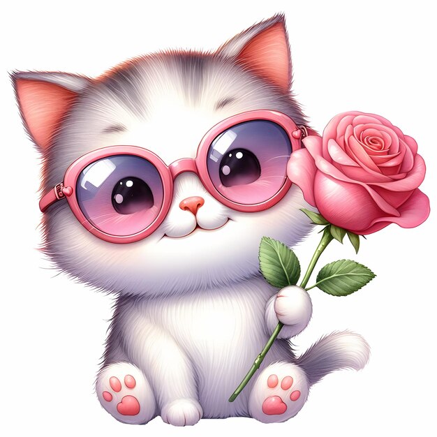 Foto vector de valentine gato