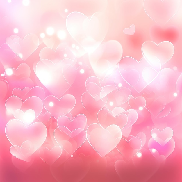 Foto vector de valentino rosa corações desfocados fundo no estilo de rinko kawauchi emoção romântica