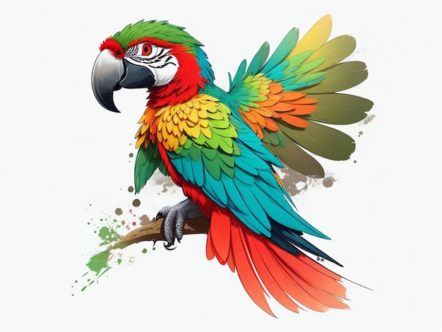 vector_design_Parrot_0n_whithe_background_03