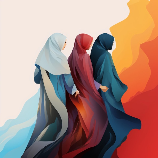 Vector del Día de la Mujer de los Emiratos con silueta de mujeres