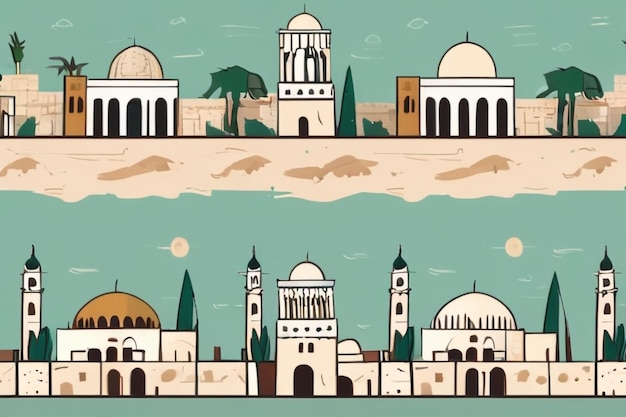 Vector dibujado a mano diseño plano fondo de Palestina