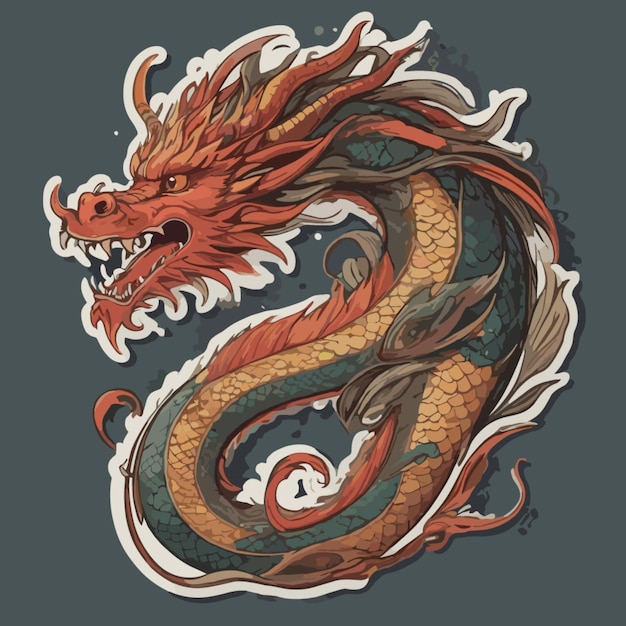 Vector de dibujos animados de dragones chinos