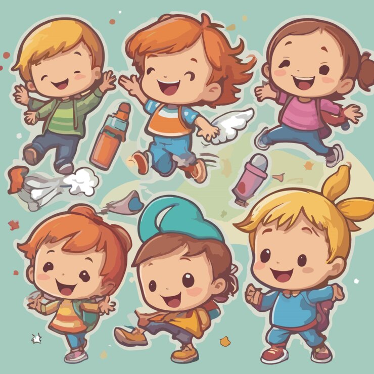 Foto vector de dibujos animados para niños