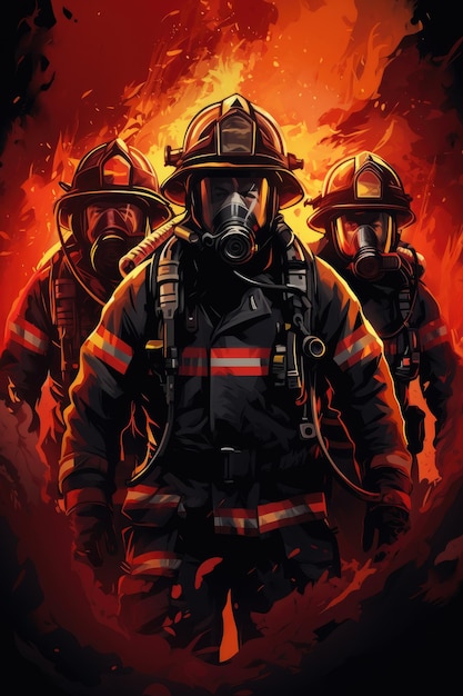 Vector de diseño de camisetas profesionales para bomberos