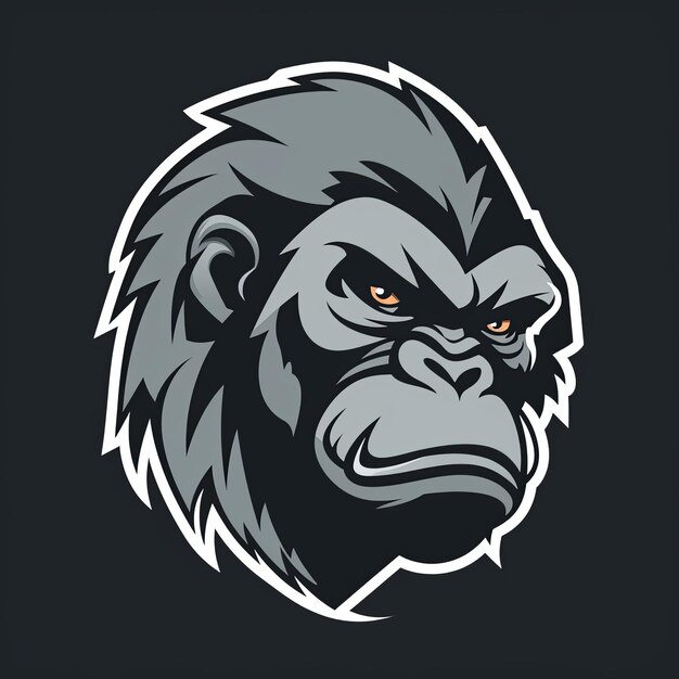 Foto vector del diseño del logotipo de la mascota del gorila