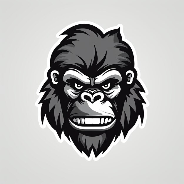 Vector del diseño del logotipo de la mascota del gorila