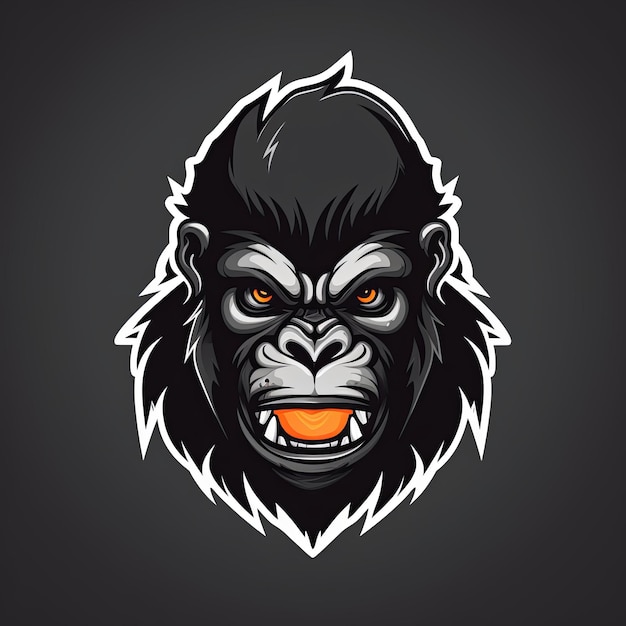 Foto vector del diseño del logotipo de la mascota del gorila