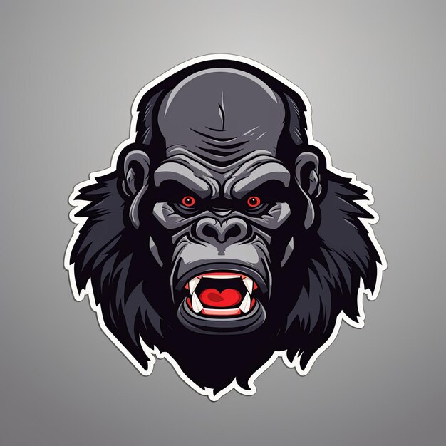 Vector do design do logotipo da mascote do gorila