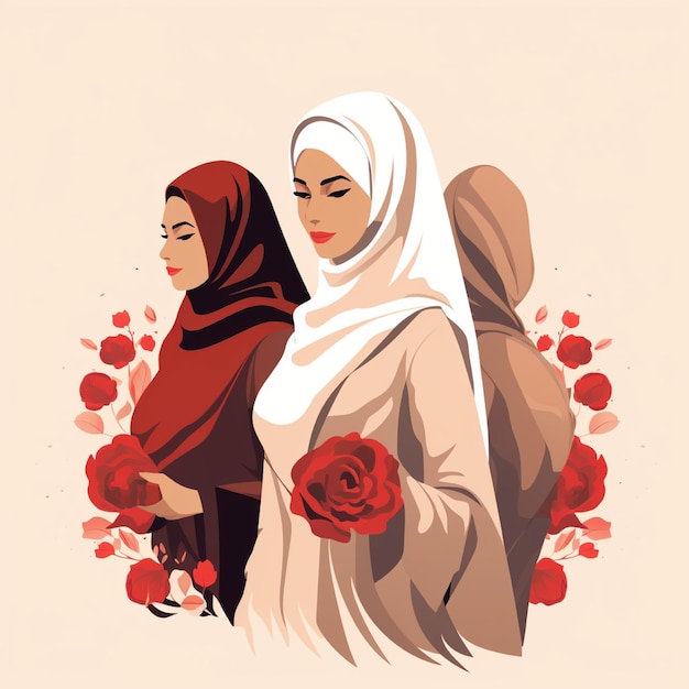Foto vector do dia da mulher dos emirados com silhueta de mulheres