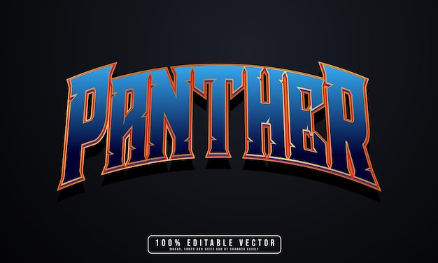 Vector de efecto de texto de pantera editable