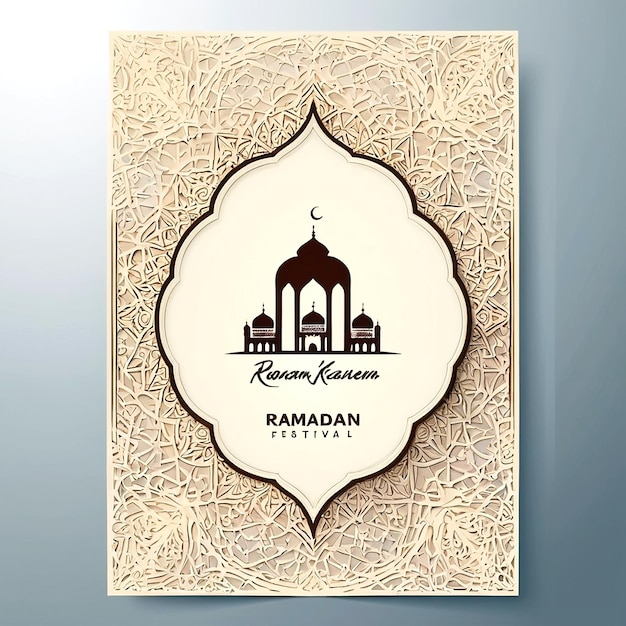 Vector Elegant Ramadan Kareem Dekorative Festkarte