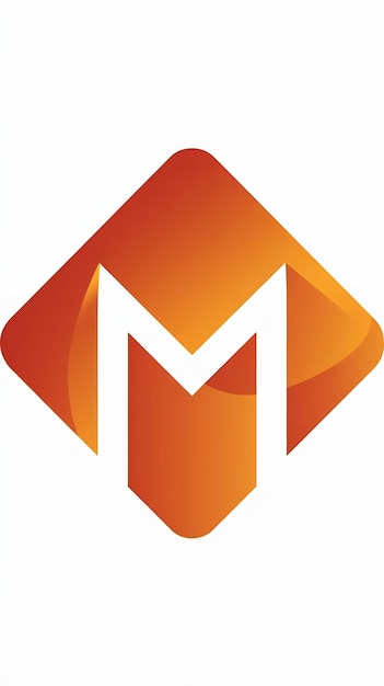 Vector de elementos del logotipo de la forma de rombo naranja abstract M icono letra