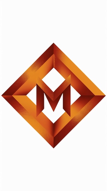 Vector de elementos del logotipo de la forma de rombo naranja abstract M icono letra