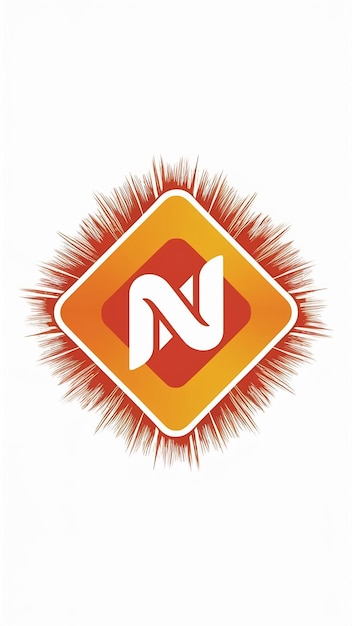 Vector de elementos del logotipo de la forma de rombo naranja abstract N icono letra