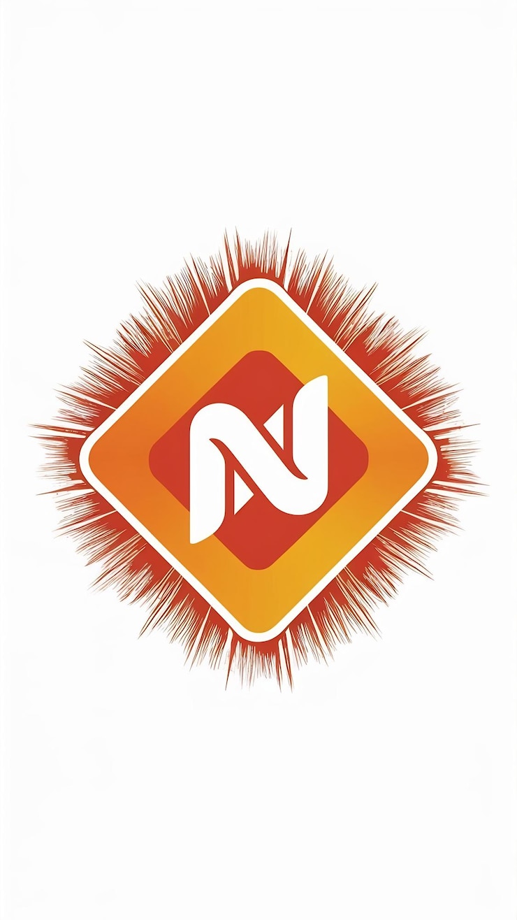 Foto vector de elementos del logotipo de la forma de rombo naranja abstract n icono letra