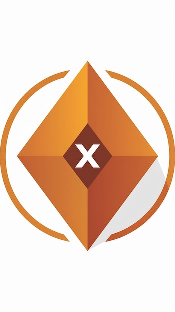 Vector de elementos del logotipo de la forma de rombo naranja abstracta X icono letra