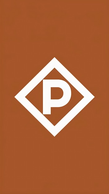 Vector de elementos del logotipo de la forma de rombo naranja P icono letra