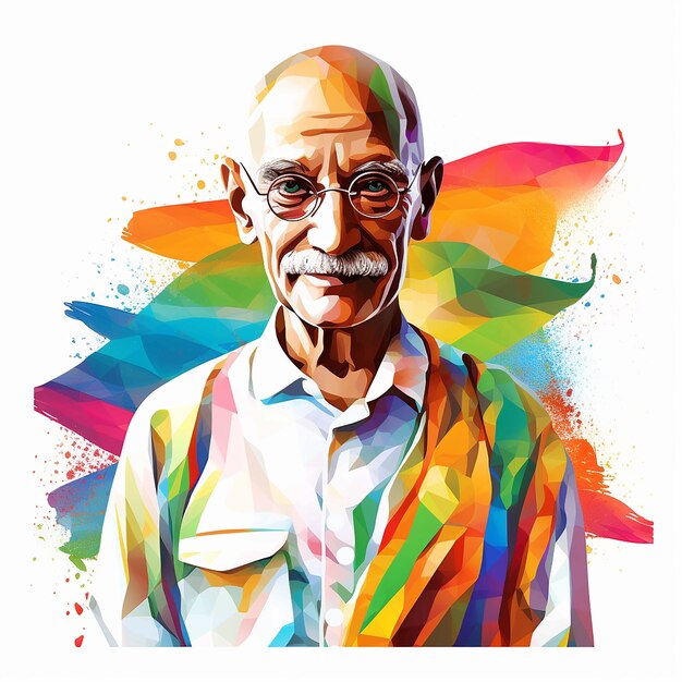 Foto el vector es mahatma gandhi jayanti 43.