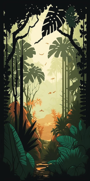 Foto vector de escena de la selva