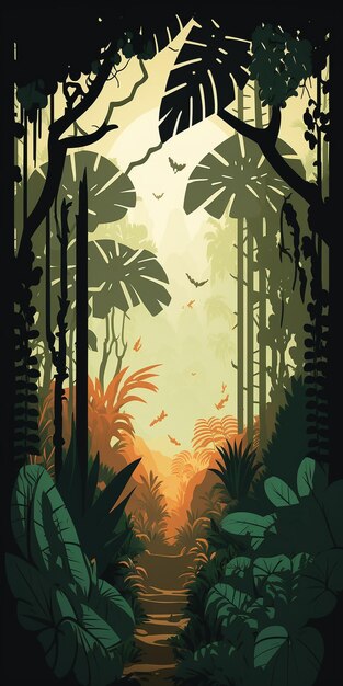 Foto vector de escena de la selva