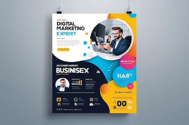 Vector especialista em marketing digital pôster de negócios quadrado instagram mídia social post banner modelo jr