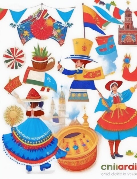 Vector de las festividades patríticas de Chile