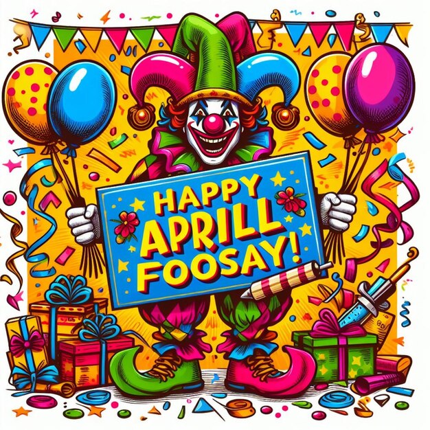 Foto vector flat happy april fools day illustration