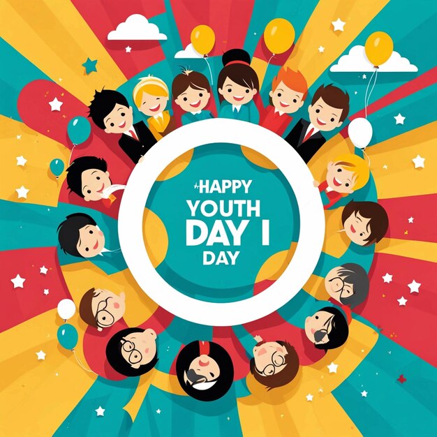 Vector de fondo del día de la juventud feliz plano