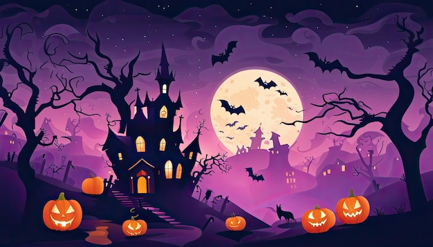 Vector fondo de halloween en diseño plano